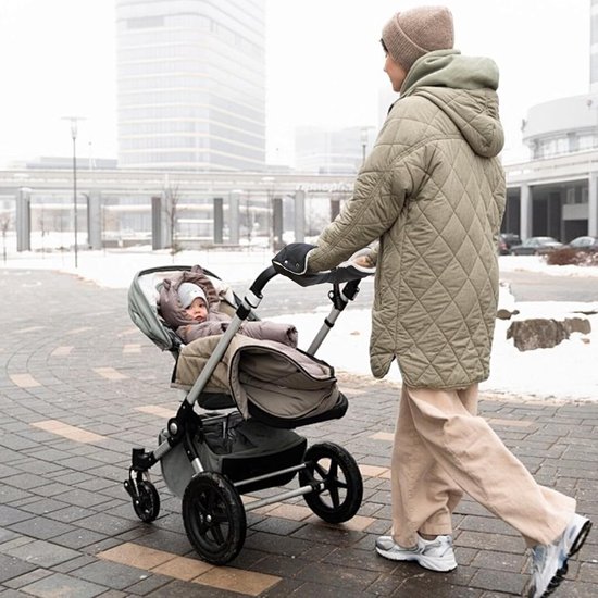 Kinderwagen Handwarmer - Universele Mof - Winterse Wandelingen - Waterdicht Winddicht - Zacht Flanel Fleece - Zwart van Merkloos — afbeelding 5