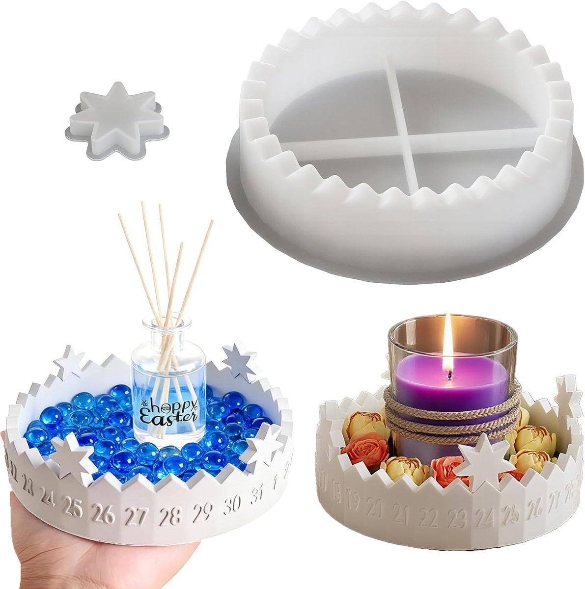 Countdown Calendar Mould, Advent Calendar Silicone Shape Candle Holder, Silicone Countdown Shape - ShopVlot
