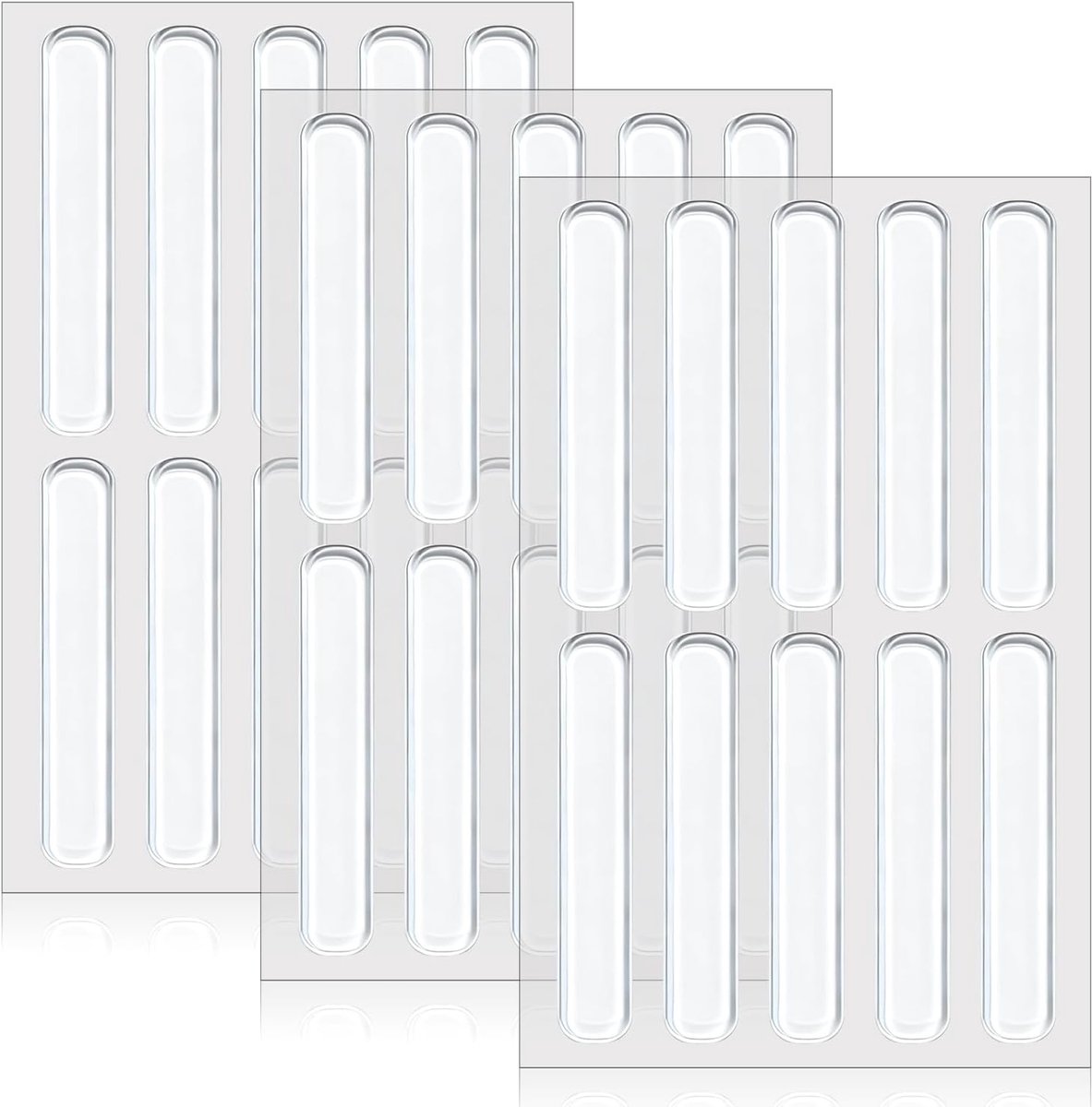 SnelShoppen - 30 Stuks Meubel Pads Zelfklevend Transparant Wandbescherming Pads 63×10×2mm Schokabsorberende Rubber Pads voor Kastdeuren, Lades, Meubel