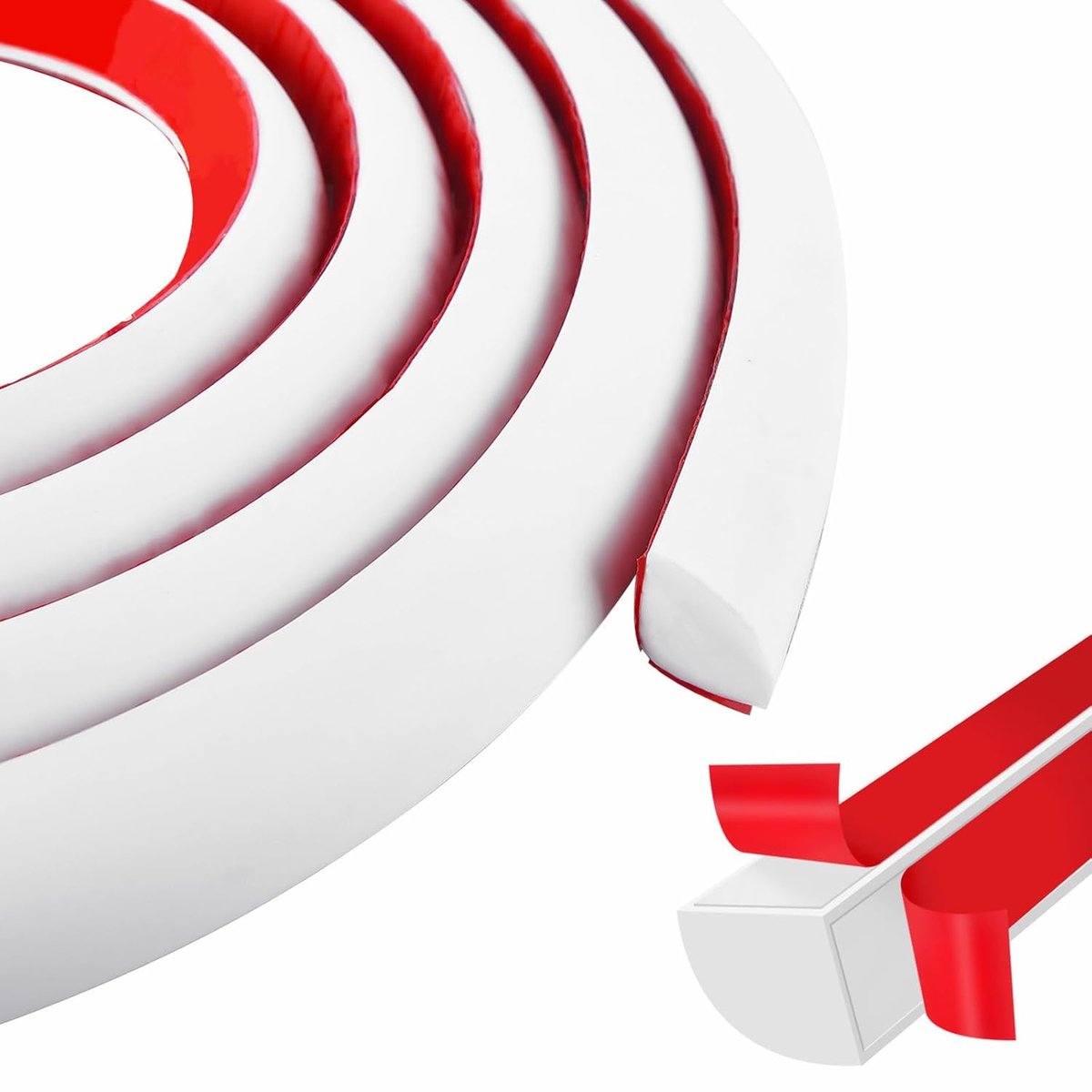 Quadrant Trim, Flexible Laminate Beads Self Adhesive Rubber Wall Corner Edge Strip, Peel and Stick Caulk Seal Strip - ShopVlot