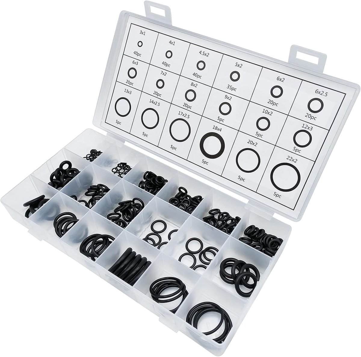 Rubberen kabeldoorvoer 300 stuks - 18 maten - rubberen plugs - voor kabelbescherming - ShopVlot