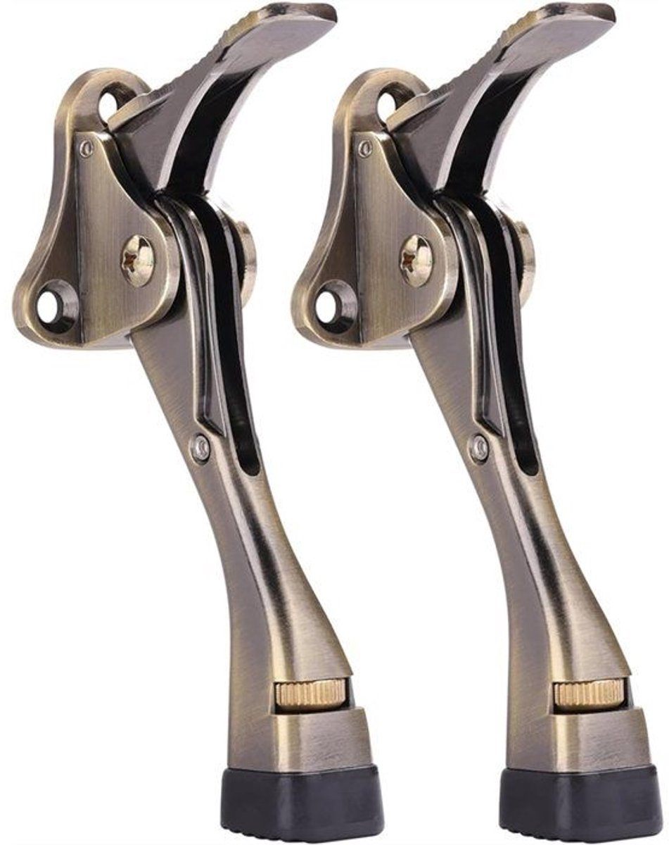 LISM-Een set van 2 deurstoppers, in hoogte verstelbaar en Geschikt voorzien van rubberen eindkapjes, Geschikt voor deuren met een tussenafstand van 10 cm (4 inch).