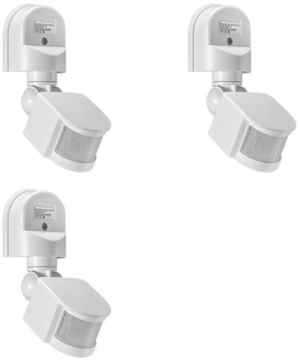 LISM-Set van 3 AC110-240V bewegingssensoren, automatische infrarood lichtsensoren en bewegingssensor-lichtschakelaars