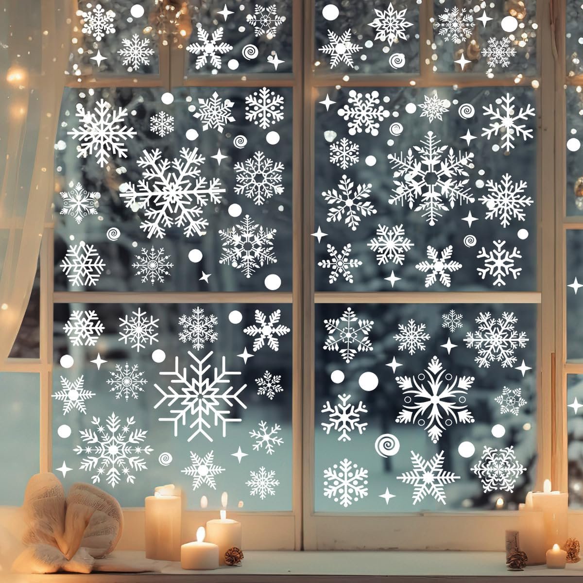 Window Stickers Christmas Electrostatic Snowflakes - Reusable and Anti-Track Stickers for Winter Decoration and Indoor - ShopVlot