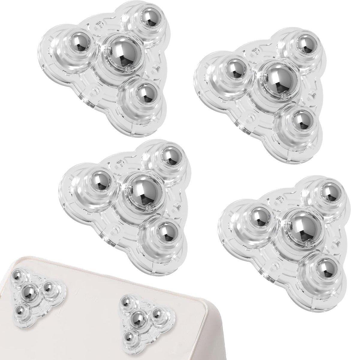 Set van 4 Zelfklevende Wielen - Transparant - 150 kg Laadcapaciteit - Perfect voor Meubels - ShopVlot