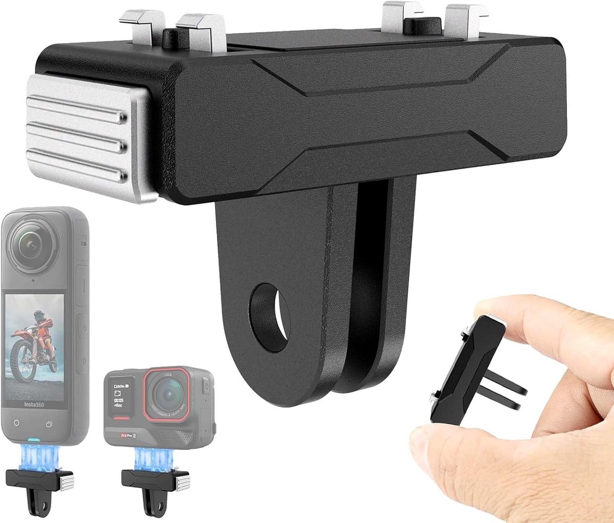 SnelShoppen - Magnetische Actie Camera Houder - Snelle Bevestiging voor Camera - Draagbaar en Ideaal voor Buitensportfotografie - Hoogwaardige Roestvr