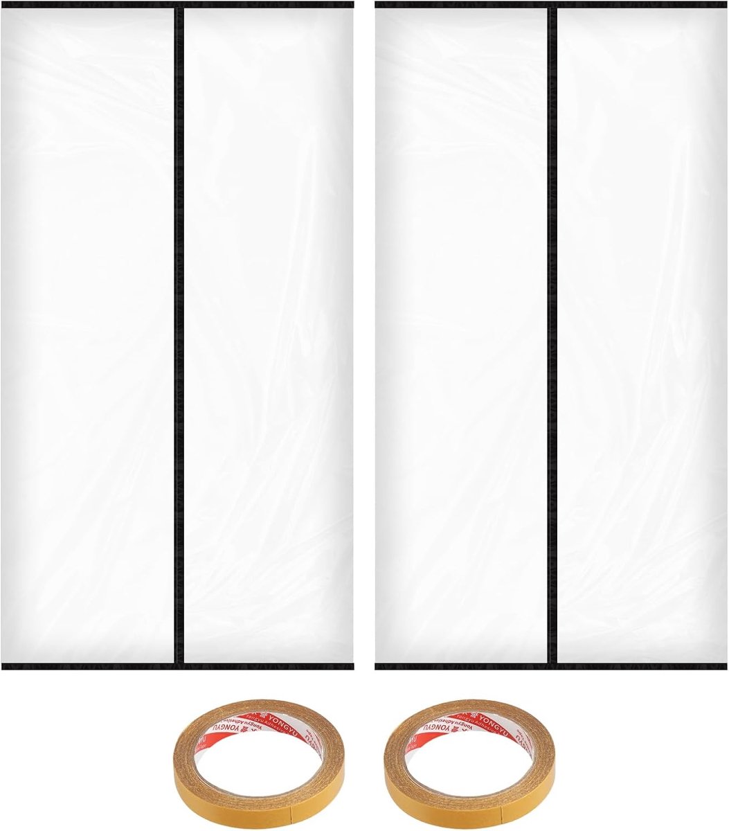 SnelShoppen - 2-delige stofdichte deur met magnetische sluiting 120×220CM, stofbarrière van EVA met 2 x dubbelzijdige tape, folie deur voor renovatie