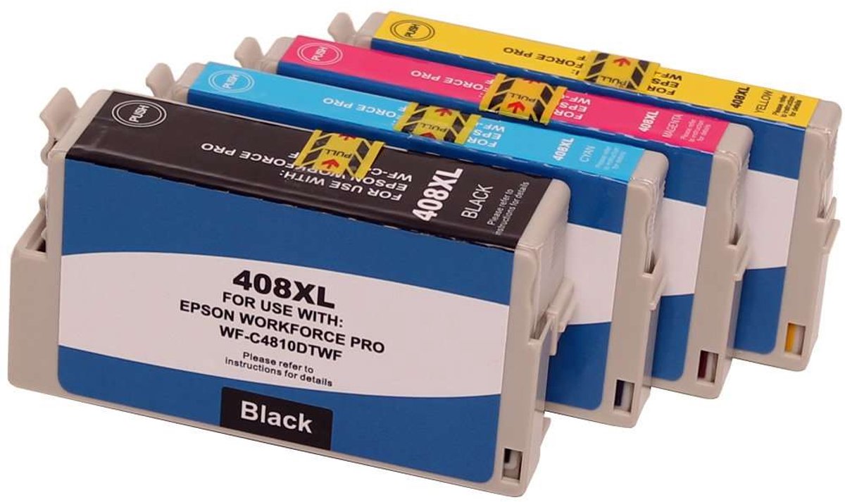 Epson C4810D - Inktcartridge Multipack 4-delig - 1x Zwart, 1x Cyaan, 1x Magenta, 1x Geel - Huismerk Compatible - Geschikt voor Epson WF-C4810DTWF