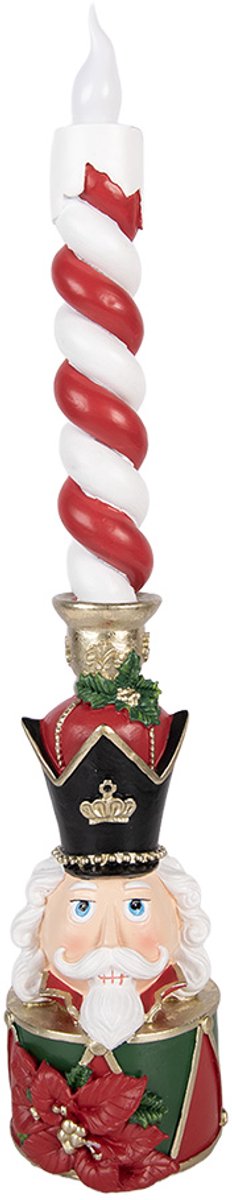 Clayre & Eef Kandelaar 9x10x45 cm Rood Kunststof