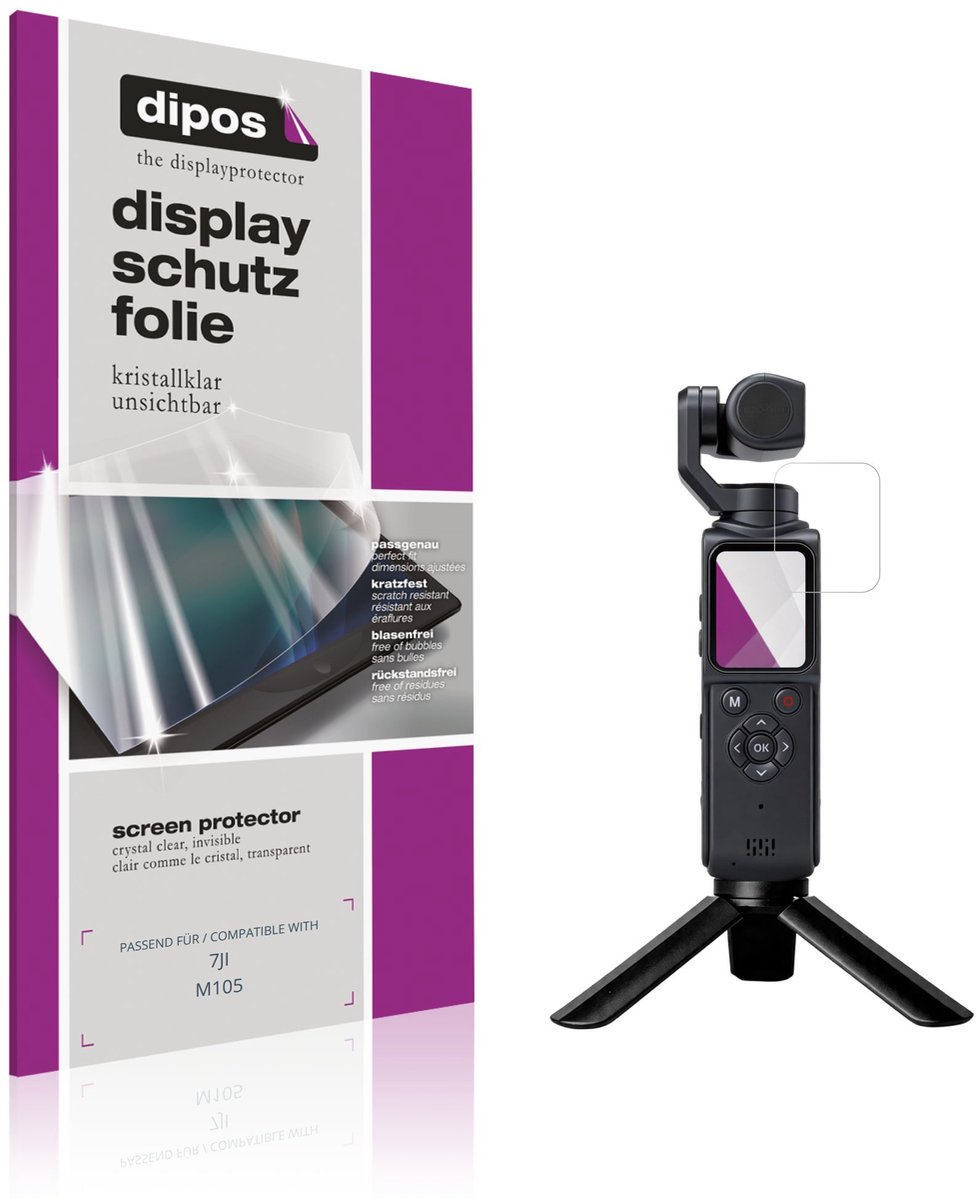 dipos – 4x Beschermfolie geschikt voor 7JI M105 | Krasbestendige & heldere Screenprotector Ultra-Thin