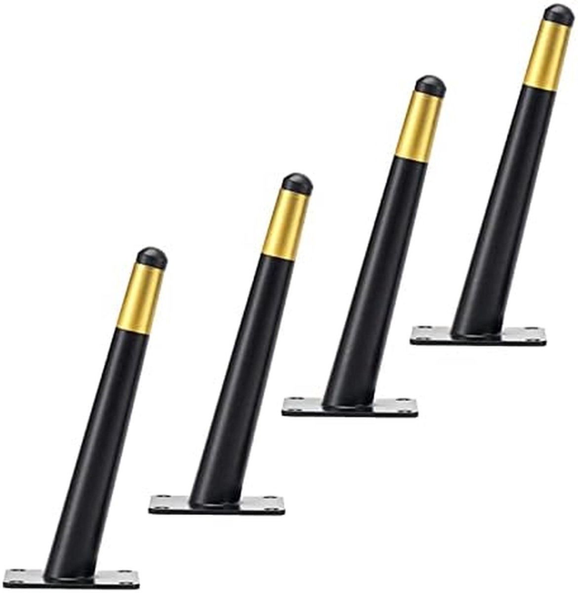Tafelpoten Set - Meubelpoten Bankpoten - Meubels Vernieuwen - Verstelbare Antislipvoetjes - 10 cm - Zwart Goud