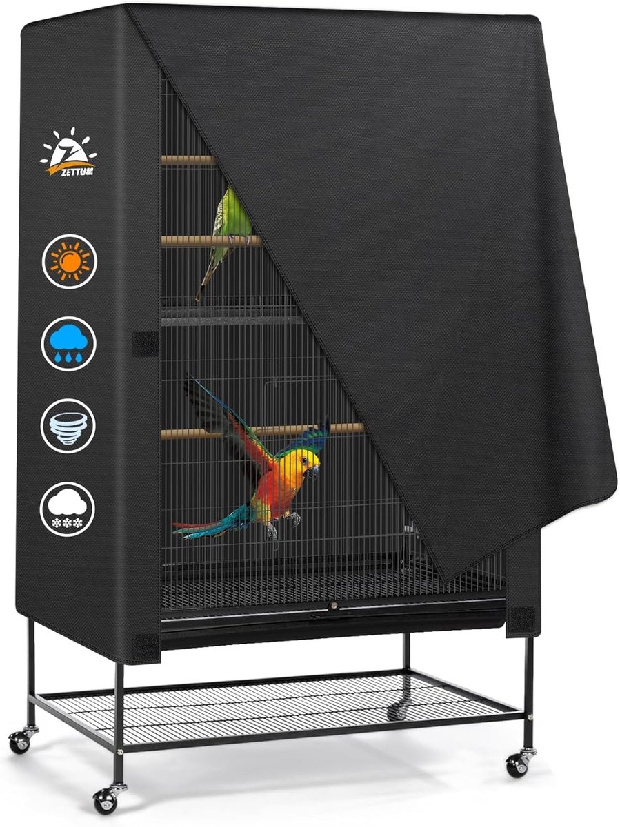 Zettum Bird Cage Cover - 600D Dust Cover for the Night, Sturdy and Waterproof, Colourfast Accessory for Parakeets - ShopVlot