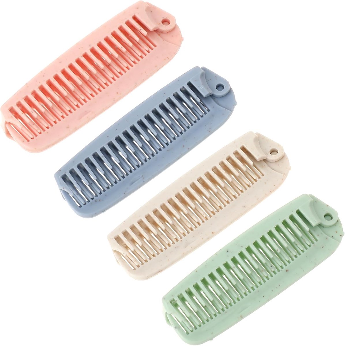 SnelShoppen - 4 Stuks Vouwbare Kam, Draagbare Mini Haarborstel, Dubbelzijdige Kam, Inklapbare Kam, Reis Haarborstel voor Vrouwen