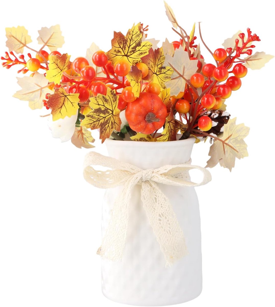 Ceramic Vase White Indoor Vase Modern Design Minimalist Boho Flower Vases Pampa Flower Pots Decorative for Table - ShopVlot