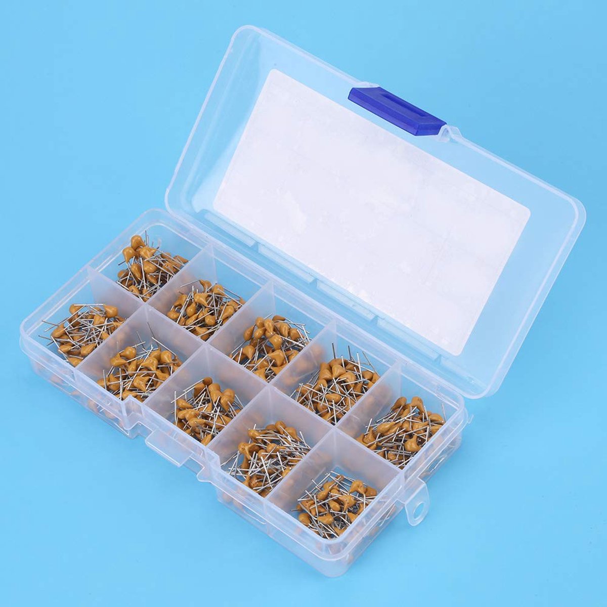 500 Pieces Assorted Tantalum Capacitors - 10 Values Electrolytic Capacitor Kit for Electronics Projects and Repair - ShopVlot