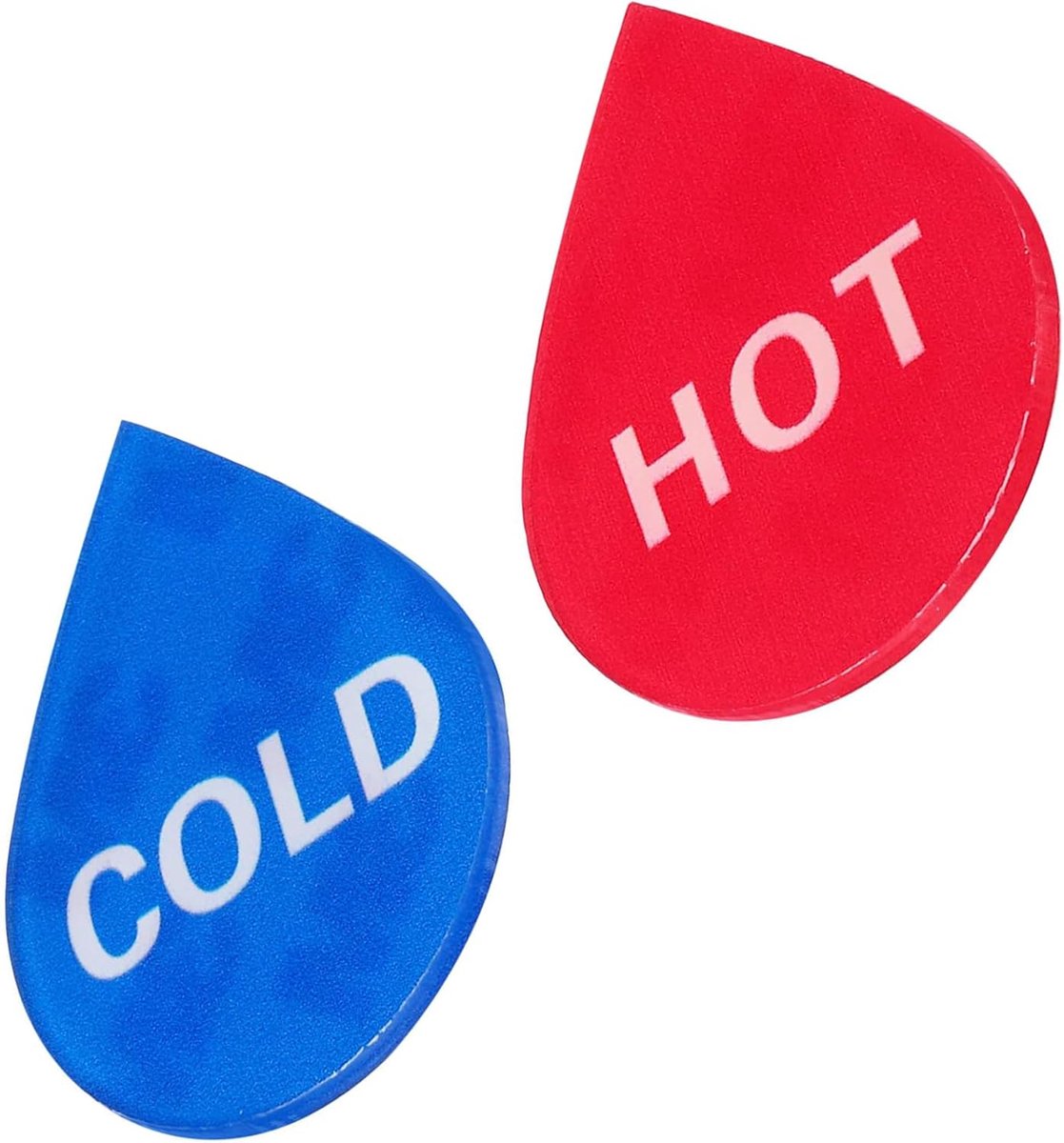 Zelfklevende warm/koud water label - acryl druppelvorm - waterdicht en slijtvast - ideaal voor kranen en gootstenen - ShopVlot