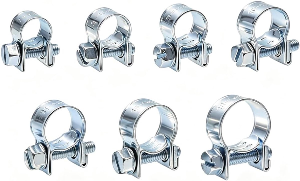 35pcs Mini Hose Clamps Adjustable Joint Bolt Clamp Set Galvanized Iron Hose Clamps for Mini Fuel Line Exhaust Pipe - ShopVlot