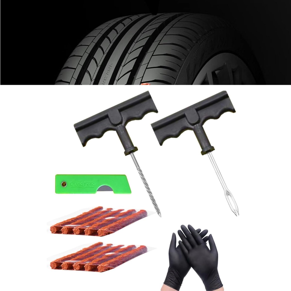 Zavio® Proppenset - Autobanden Reparatie Set - Autobanden Pomp