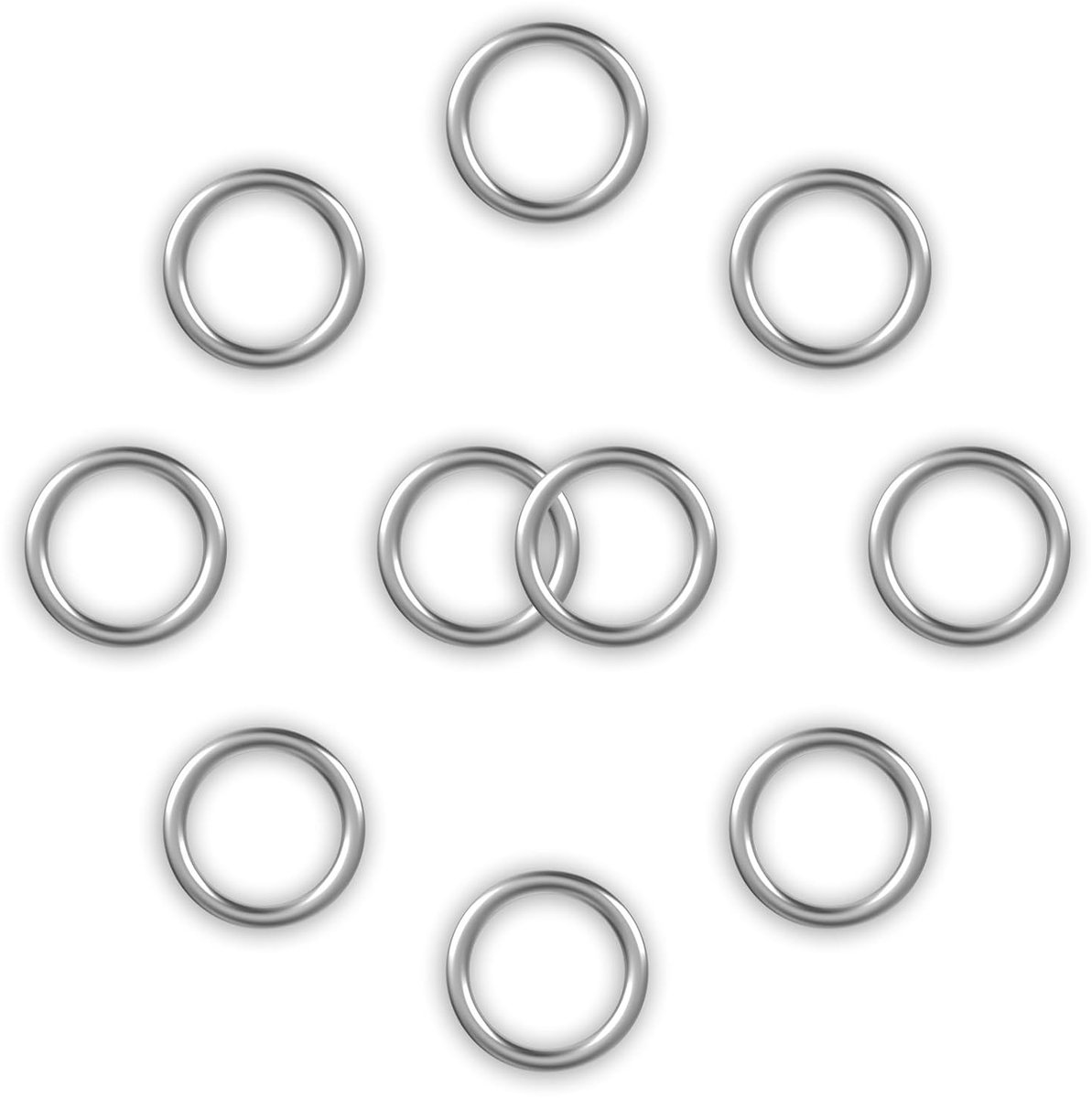 SnelShoppen - 10 Stuks Metaal Ringen O-Ringen 25mm x 3mm Roestvrij Staal Met Gelaste Bevestigingsschroeven Voor Klussen, Hobby, Creatief Werk