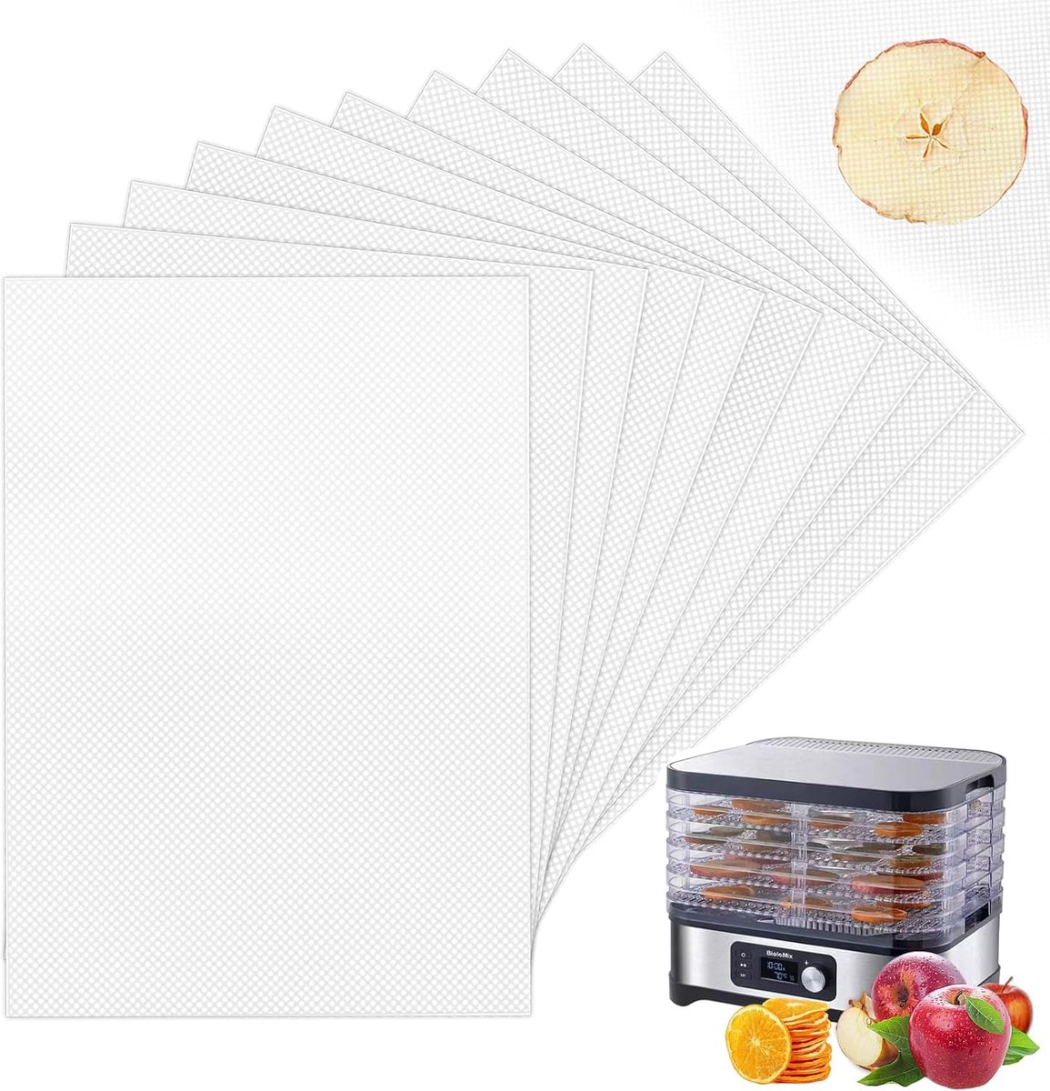 Dehydrator Bladen 27 x 17 cm - Siliconen Non-Stick Coating - BPA-vrij - Ideaal voor het drogen van fruit - ShopVlot