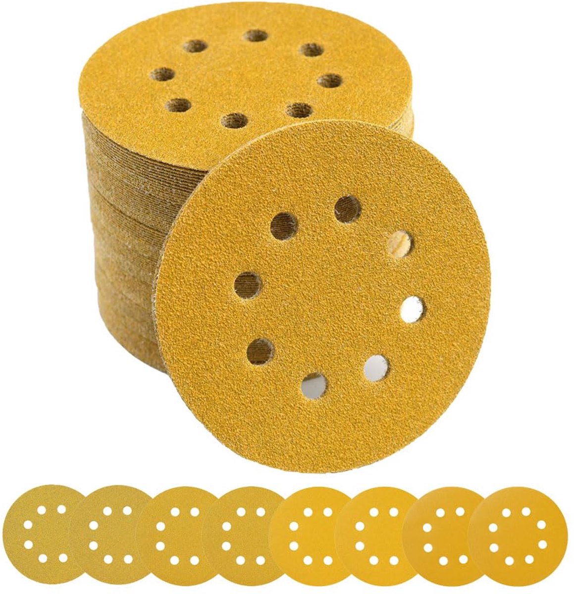 40 Pieces 8 Holes Grinding Wheel 125 mm Spare Sanding Disc for Grinding, Polishing Grain Size - ShopVlot