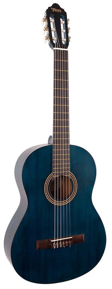 Valencia VC204TBU Klassieke Gitaar 4/4 Blue Satin