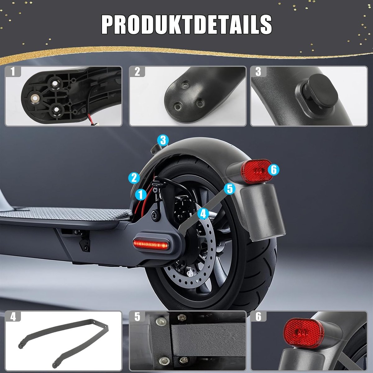 Scooter Rear Fender Compatible with Xiaomi M365 S1 Pro Pro2 Essential Electric Scooter - ShopVlot