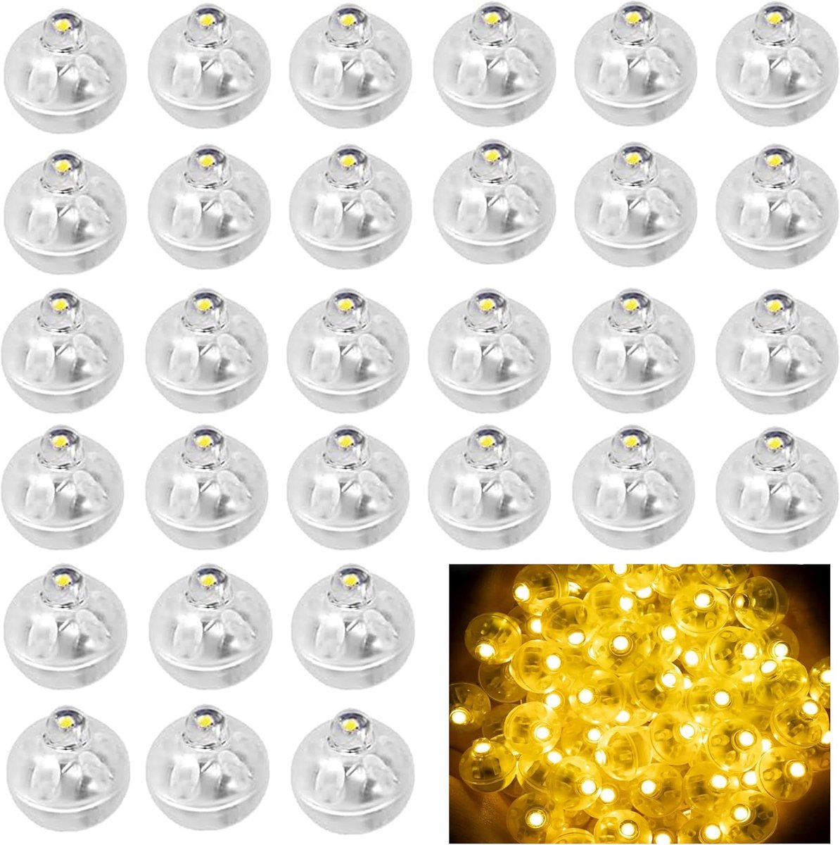 30 Pcs LED Balloon Lights, Mini Warm White LED Balloon Lights, Round LED Balloon Lights, Round Party Lights for - ShopVlot