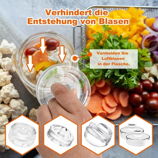 SnelShoppen - Fermentatie Gewichten, 4 Stuks Glas Gewichten voor Fermentatie, Ø 7cm, Kimchi Fermentatie Gewicht voor Wecken en Inleggen, Keuken Access van Snelshoppen — afbeelding 3