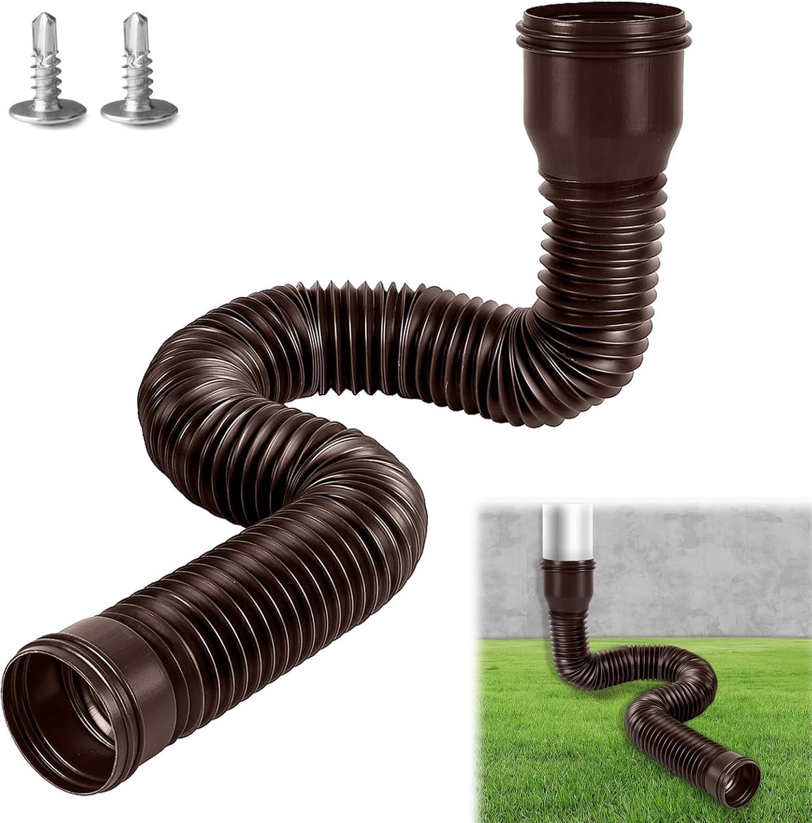 Afvoerpijp verlenging 80/100 mm - flexibel en uitbreidbaar 47-150 cm - voor efficiënte afwatering - ShopVlot