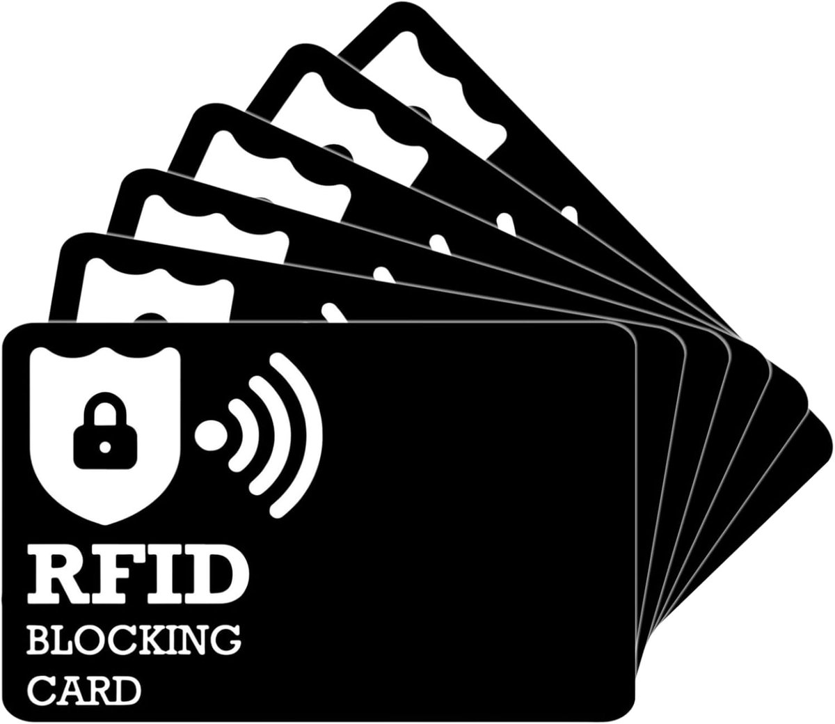 RFID blokkering kaart 6PCS - ultra dun zwart - bankkaarten bescherming - voorkomt ongeoorloofd scannen - ShopVlot