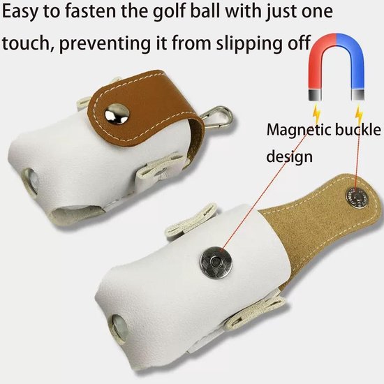 Heuptas voor golfballen - Golfbalbeschermtas met handdoek en tees - Opbergtas voor golfballen met riem van Merkloos — afbeelding 5