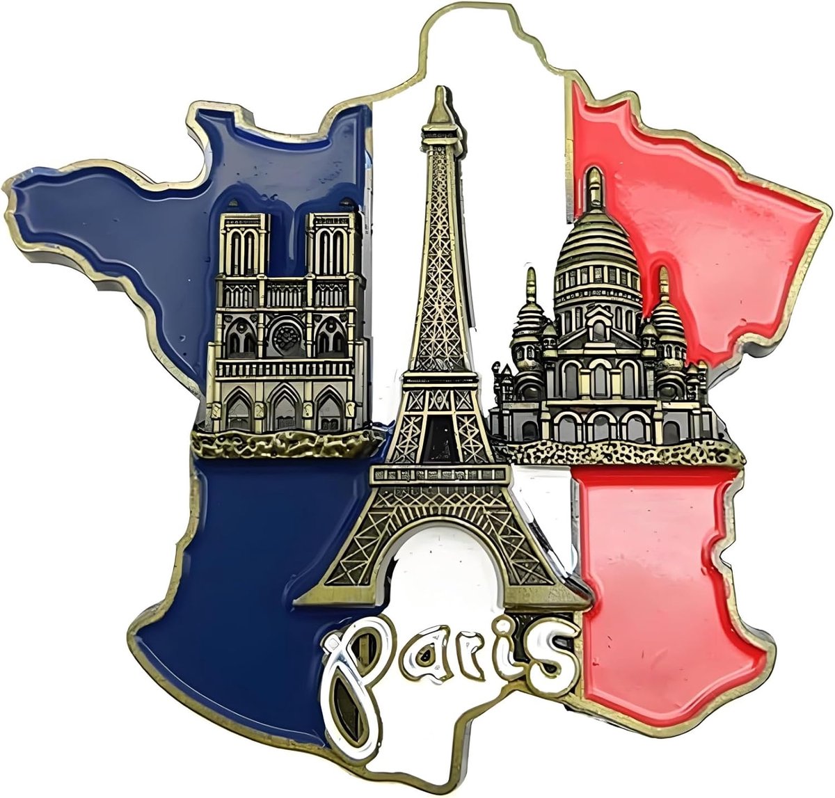 France 3D Fridge Magnets – Decorative Resin Magnets with Eiffel Tower and Notre-Dame (Travel Souvenirs) - ShopVlot