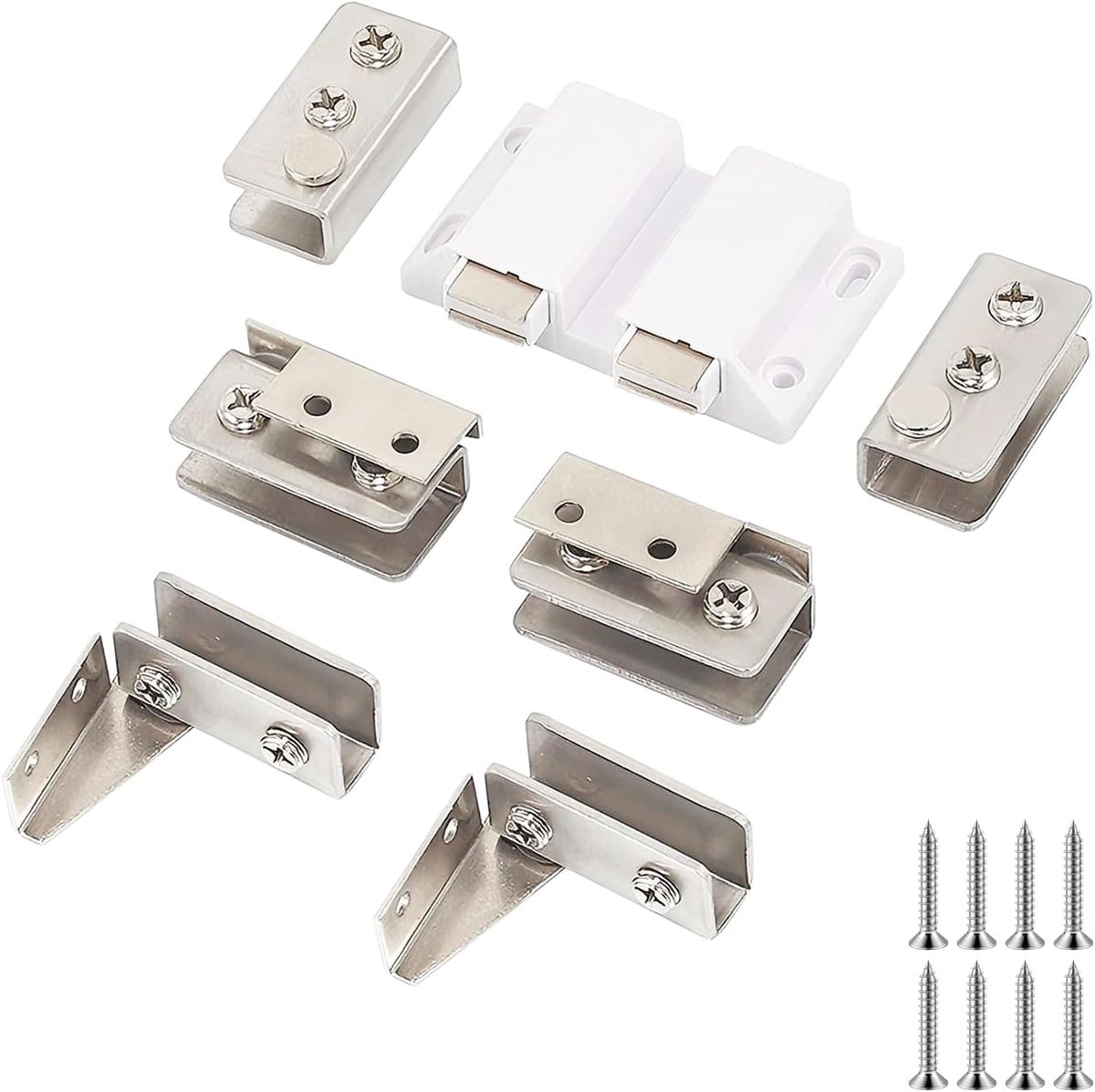 1 set of glass door hinges, double door hinges for glass with a thickness of 5-8 mm - ShopVlot