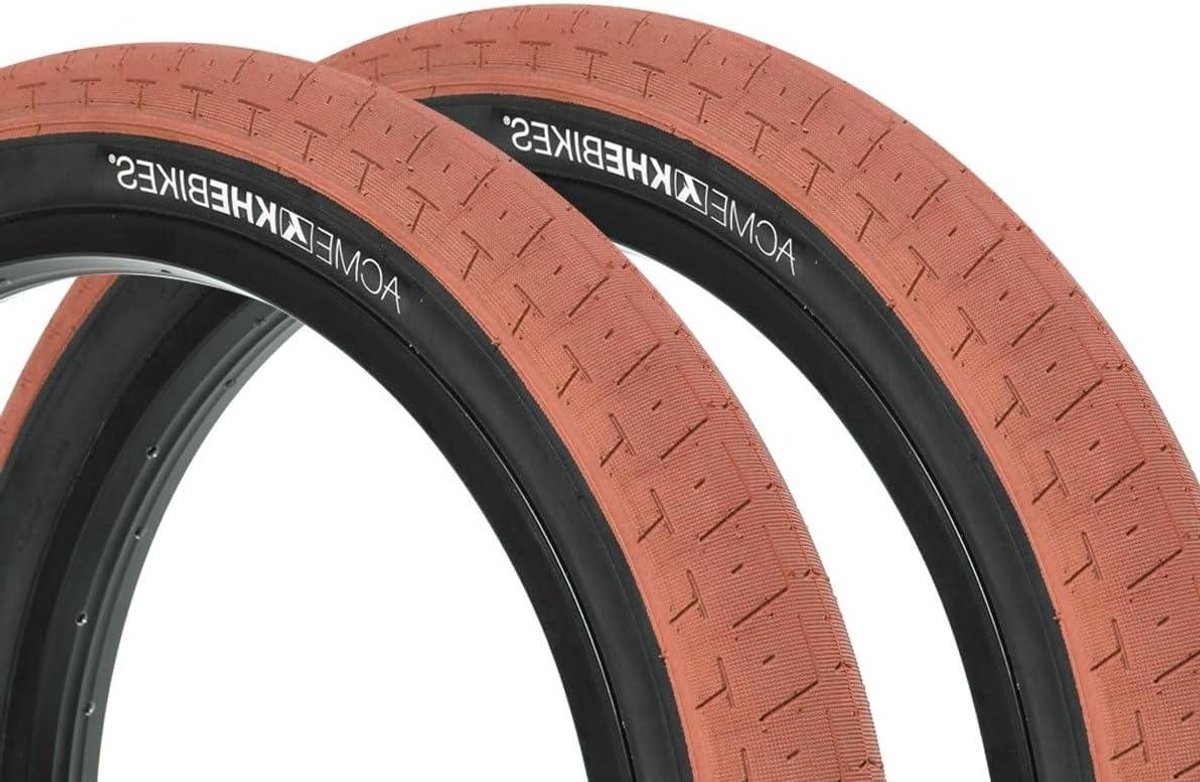 BMX Banden Set - Fietsbanden Clincher - Street en Park - Volumineus en Gripvast - 20 x 2.40 Inch - Bruin