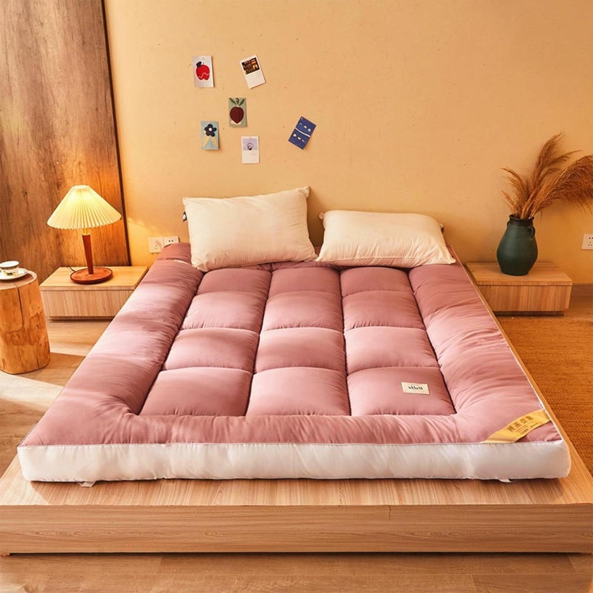 Japanse Vloermatras - Gastenbed Opvouwbaar - Ruimte Besparen - Dikke Comfortabele Vulling - 100x200 cm - Grijs