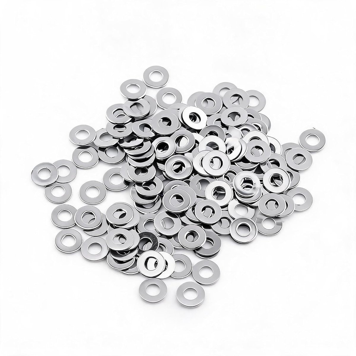 SnelShoppen - Assortiment Platte Ringen M3/M4/M5/M6/M8/M10 - Roestvrijstalen Washers - 100 Stuks - Ideaal voor Sleutelen en Klussen