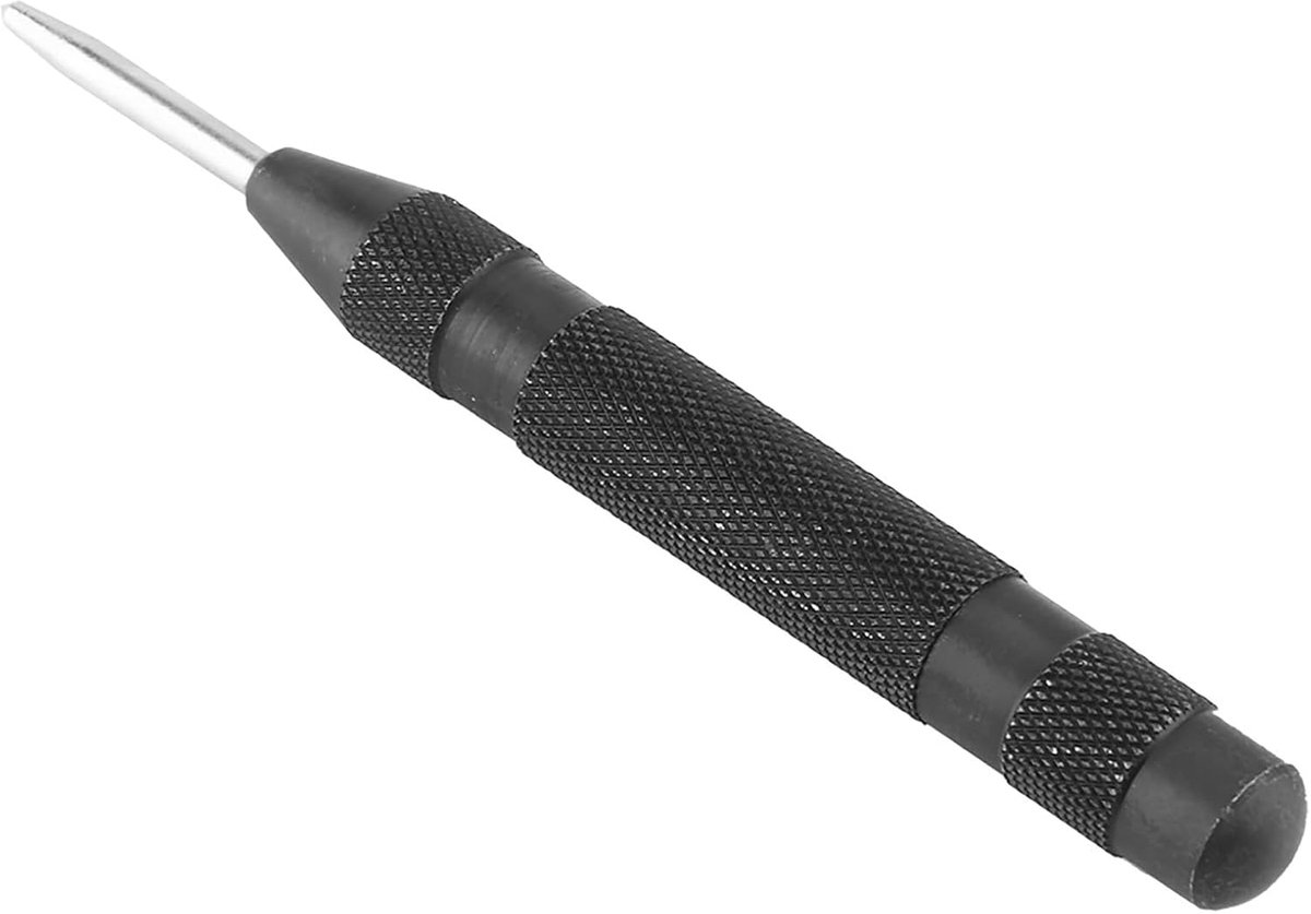 SnelShoppen - Automatische Perforator, Automatisch Gatjesmaker, 130 mm, Hoogwaardige Staal, Zwart, Voor Hout en Metaal, Precisie en Gebruiksvriendelij