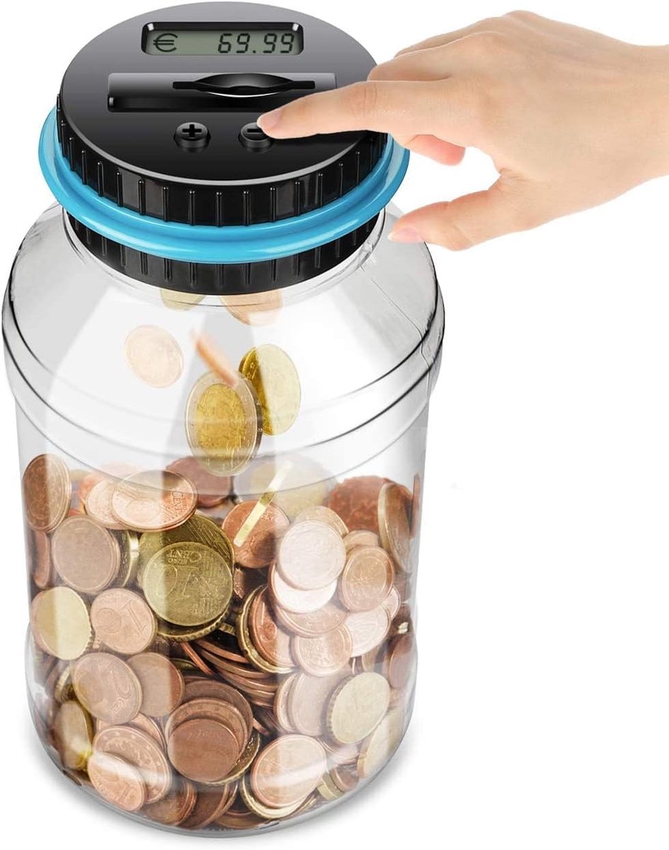 Digitale Spaarpot - 1,8 Liter - Automatische Muntenteller - Geschikt voor Kinderen en Volwassenen - ShopVlot