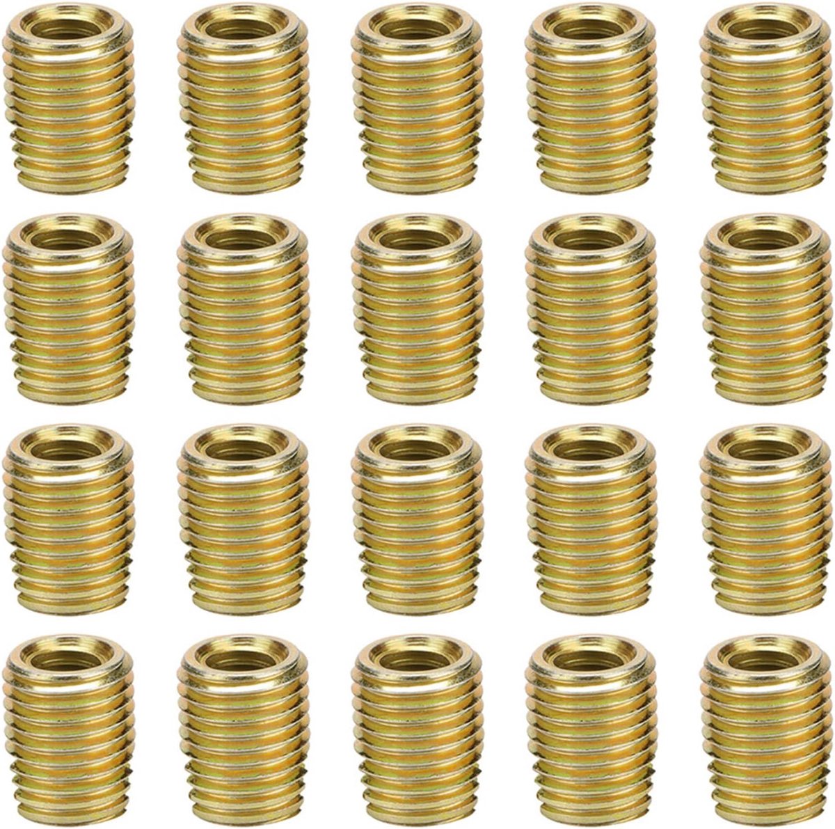 SnelShoppen - 20Pcs Zelftappende Draadinschroef Socket voor Draadreparatie - Hoogwaardige Koolstofstaal Ge galvanized - M3 0.5 M5 0.5 - Lengte 6mm