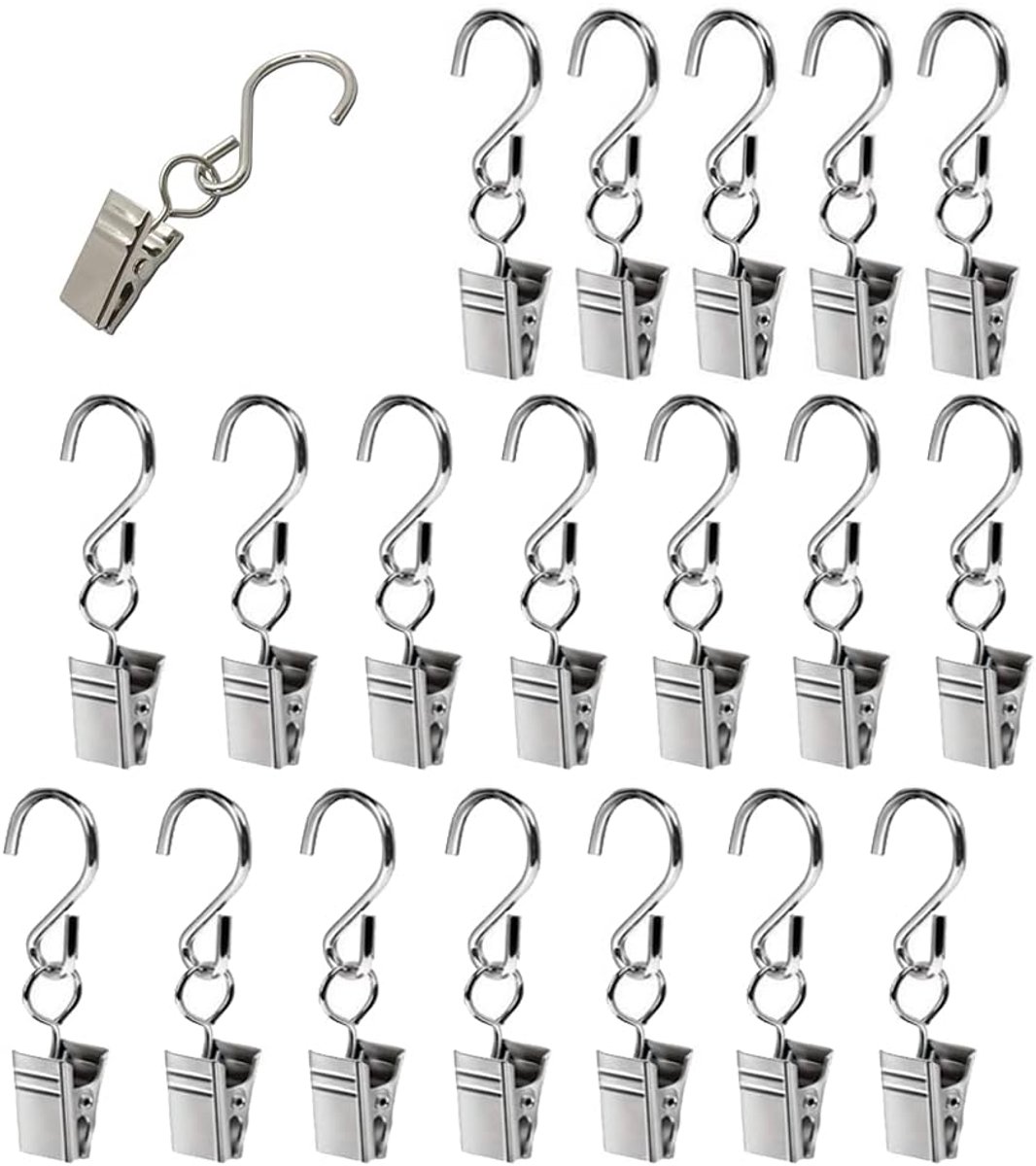 Metalen klemmen 20 stuks - roestvrij staal - duurzaam en slijtvast - ideaal voor het ophangen van verlichting - SnelShoppen