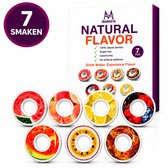 Capsules d'eau parfumée Mamosta® - 7 saveurs différentes - Capsules Aroma naturels - Bouteille d'eau parfumée - 7 capsules parfumées - Saveurs de fruits - Pastèque - Pêche - Red Bull - Fruit de la passion - Cola - Fraise - Orange