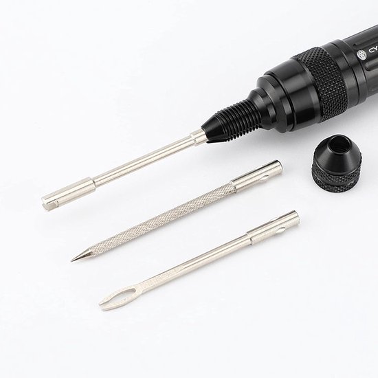 Fiets Bandreparatieset - Tubeless Reparatie Kit - Lekke Band Herstellen - Aluminium Opbergbus - 95x2x2 cm - Zwart van fiets — afbeelding 4