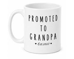 Zwangerschapsaankondiging Mok – Promoted to Grandpa Est. 2027 – Cadeau voor Opa – Aanstaande Opa Cadeau – Keramische Mok 330 ml