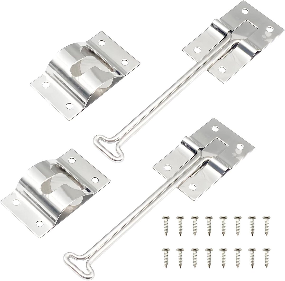 RV Deurhouder - Deurstopper Aanhanger - Deuren Vastzetten - Roestvrij Staal Constructie - 24 cm Lengte - Zilver