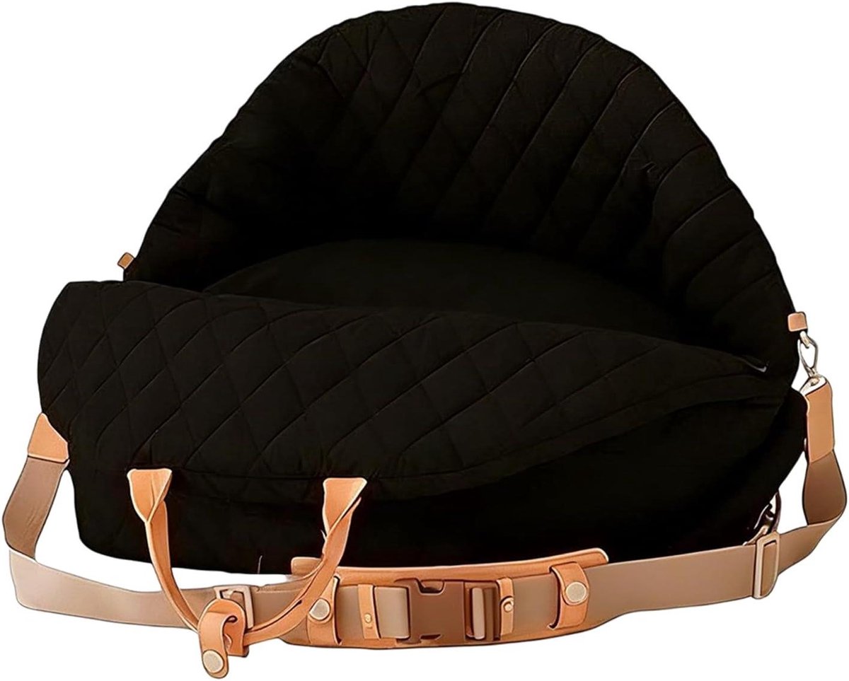 Honden Autostoel Verhoger - Hondenvervoerder Bench - Veilig Reizen - Verstelbare Bevestiging - 40 x 30 x 6 cm - Zwart