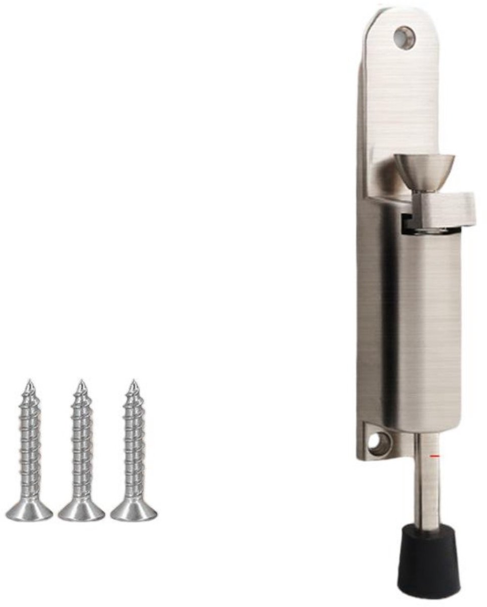 Deurstopper - 15 cm - Deurgrendel - Voetgrendel - Vloergrendel - Veervloergrendel - Positionerende deurstopper - Deurvoethouder - Antislip en duurzaam - Deurvoethouder - Gebruikt om de deur te beveiligen en open te houden - Verticale stop