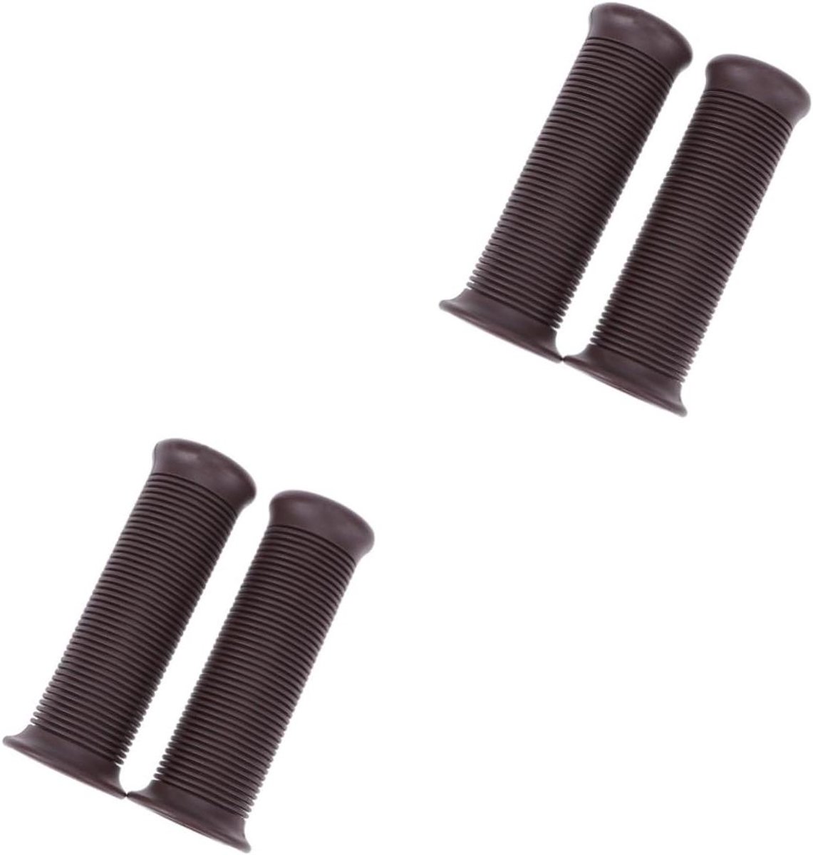 Fiets Handvatten - Stuur Handvatten - Comfortabel Fietsen - Klassiek Draad Oppervlak - 12.5 cm - Donkerbruin
