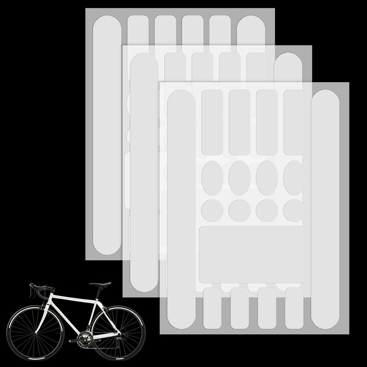 Fietsframe beschermfolie 6 stuks - transparante PVC folie - impactbestendig - duurzame bescherming voor mountainbike - ShopVlot