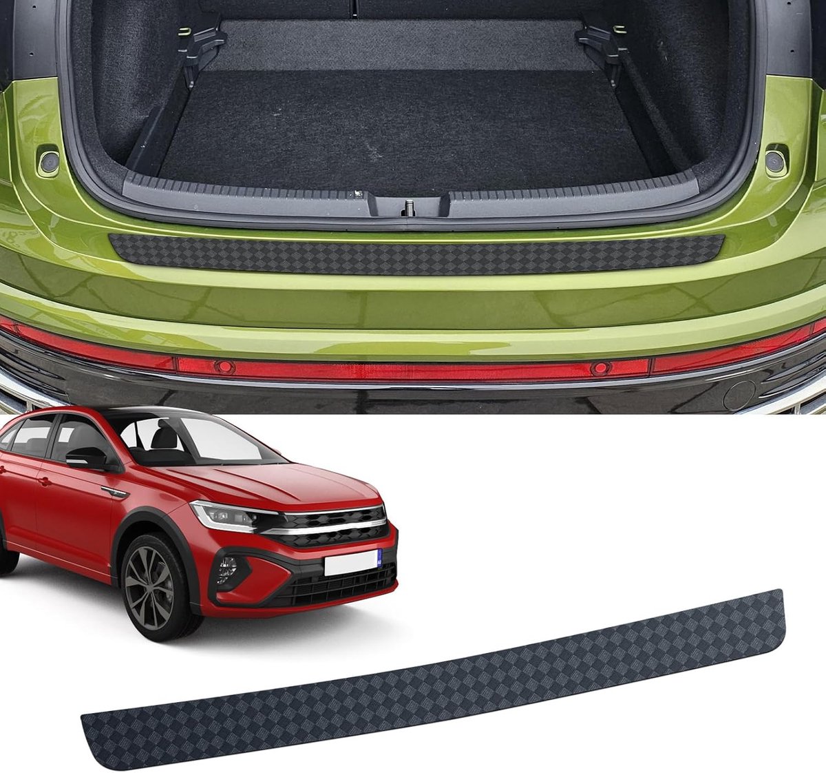 CDEFG Compatible with VW Taigo 2021-2025 Boot Boot Scratches Protection Self-Adhesive TPU Film Carbon Fiber Protective - ShopVlot